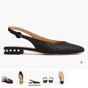 J Crew Pearl Heel Sling Back Flat - New